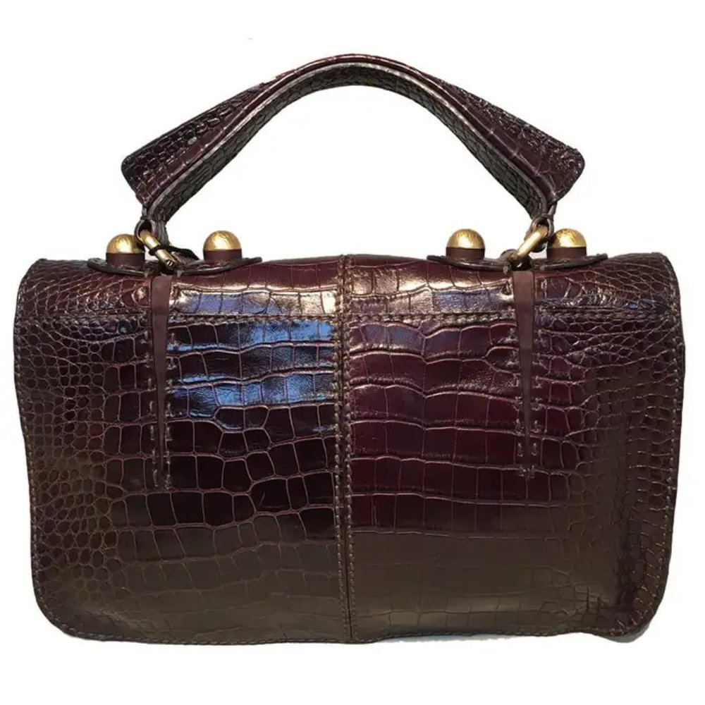 Rare Limited Edition Fendi Brown Alligator and Mink Fur Satchel Handbag - Picture 3 of 10